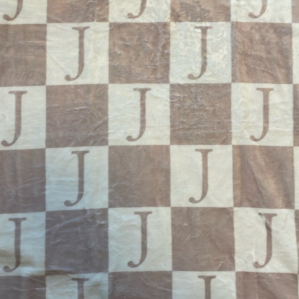 Caden Lane x Natalie Kennedy neutral check baby blanket